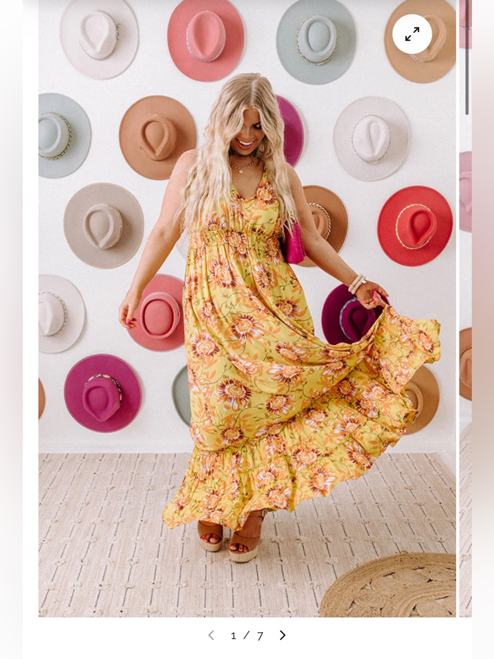 Impressions Sunflower Floral Yellow Maxi Dress